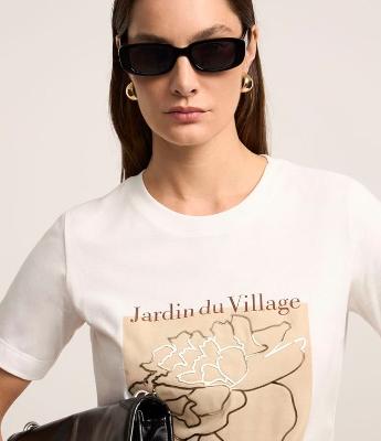 Camiseta Manga Curta Estampa Jardin Du Village