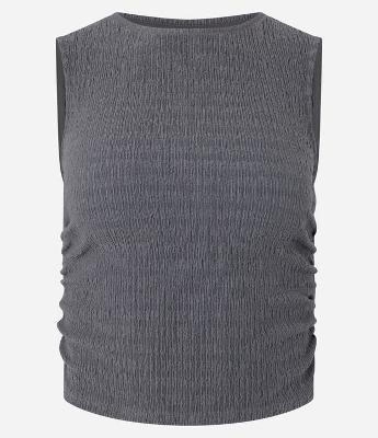 Blusa Texturizada com Franzidos Laterais