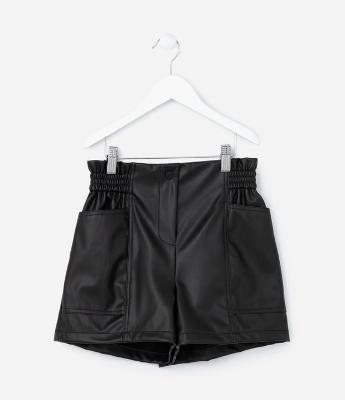 Short Clochard Infantil em Pu com Bolsos 5 - 14