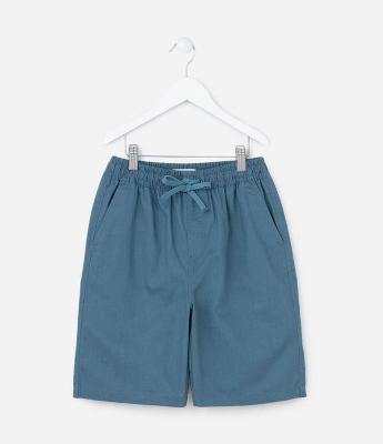 Bermuda Infantil Texturizada com Bolsinho - Tam 5 a 14 Anos