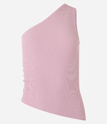 Blusa em Microfibra com Ombro Só e Franzido Lateral