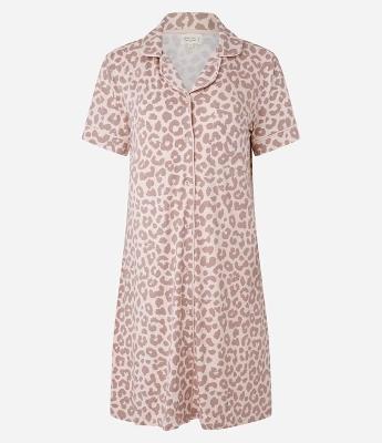 Camisola Manga Curta em Viscose com Estampa Animal Print