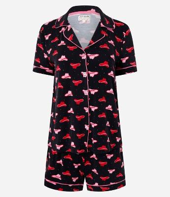 Pijama Short Doll em Viscose com Estampa de Cowboy