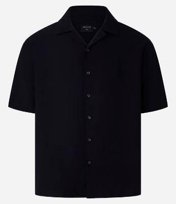 Camisa Boxy em Viscose com Textura Bowling