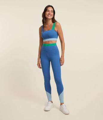Calça Legging em Microfibra com Friso
