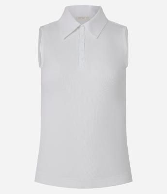 Regata Em Viscose com Gola Polo e Botões
