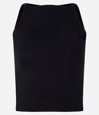 Blusa sem Manga em Microfibra com Gola Halter