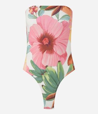 Body em Microfibra com Estampa Floral