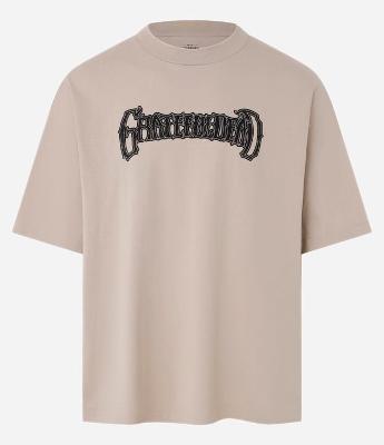 Camiseta Overboxy em Malhão com Estampa de Caveira com Rosas