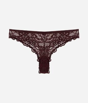 Calcinha Biquíni Fio em Renda Floral