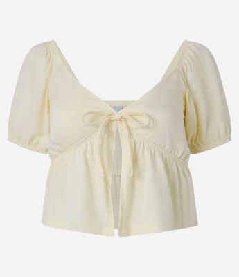 Blusa em Algodão com Amarração Frontal