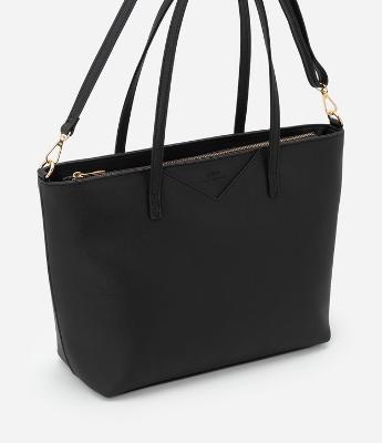 Bolsa Shopper Grande em PU Textura Safiano com Alça Longa
