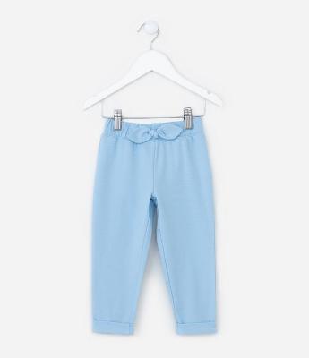 Calça Jogger Infantil com Lacinho Aplicado - Tam 1 a 5 Anos