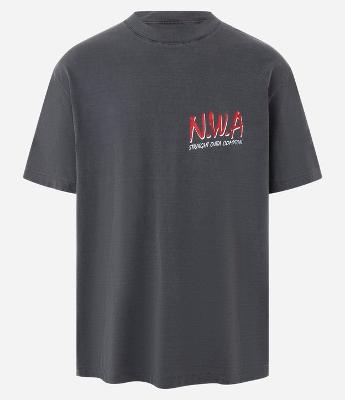 Camiseta Relaxed em Algodão com Estampa Lettering N.W.A