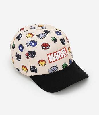 Boné Aba Reta Infantil com Estampa Marvel - Tam Único