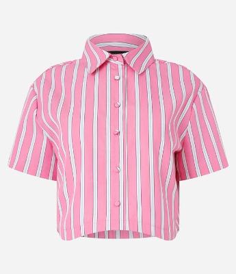 Camisa Listrada em Tricoline com Fio Tinto