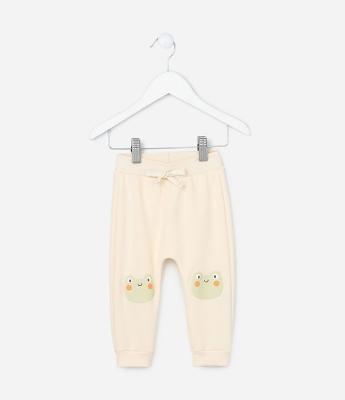 Calça Infantil com Estampa Sapinho - Tam 0 a 18 meses