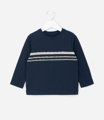 Camiseta Infantil com Estampa de Listras - Tam 1 a 6 Anos