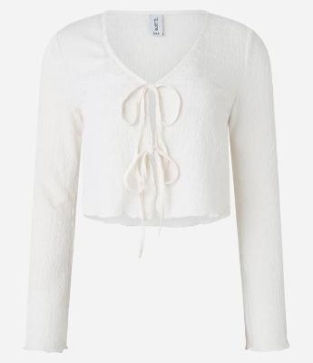 Blusa Texturizada com Amarração Frontal