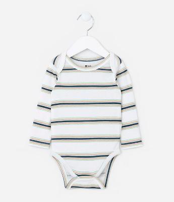 Body Infantil com Estampa Listrada - Tam RN a 18 meses