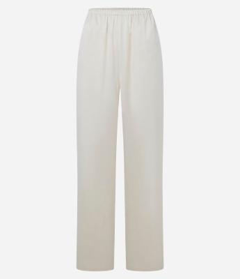 Calça Wide Leg Acetinada com Cós de Elástico