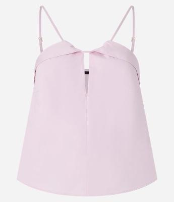 Blusa Alça Fina Decote com Pala e Abertura