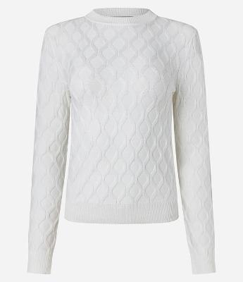 Blusa em Tricô com Ombreira e Textura