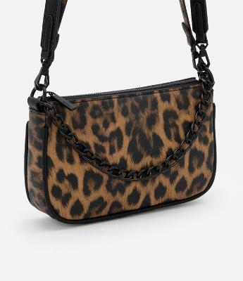 Bolsa Baguete Pequena com Detalhe na Corrente