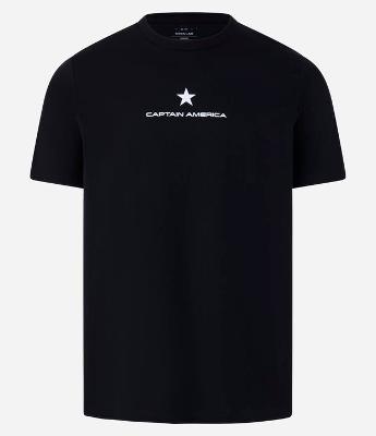 Camiseta Regular em Algodão com Estampa Capitão América