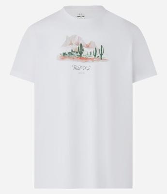 Camiseta Comfort em Algodão com Estampa de Cactos e Lettering Wild West