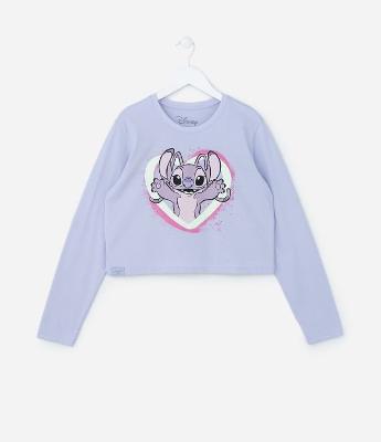 Camiseta Curta Infantil com Estampa da Angel - Tam 5 a 14 Anos