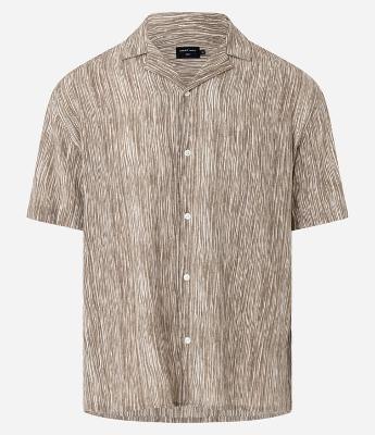 Camisa Boxy em Ana Ruga Estampado com Linhas Abstratas
