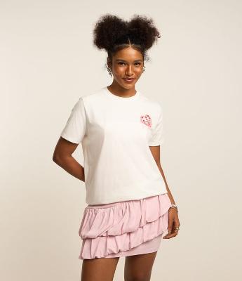 Camiseta T-shirt em Algodão com Estampa Cake Frente e Costas