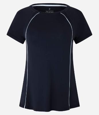 Camiseta Esportiva Manga Curta com Detalhes Contrastantes