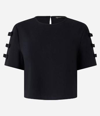 Blusa em Crepe com Lacinhos na Manga