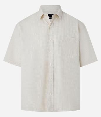 Camisa Overboxy em Tricoline com Estampa Xadrez e Bolso