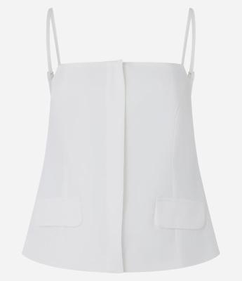 Blusa Alfaiatada de Alça em Crepe com Lapelas