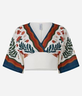 Blusa Texturizada com Estampa de Favinhos