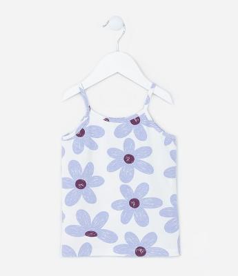 Regata Infantil com Estampa Floral - Tam 1 a 6 Anos