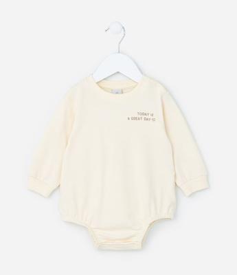 Body Infantil com Estampa Lettering Today Is a Great Day - Tam 0 a 18 meses
