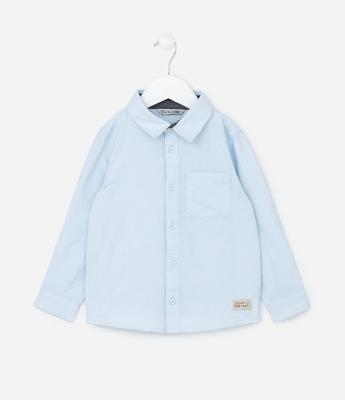 Camisa Básica Infantil em Oxford com Bolso - Tam 1 a 5/6 Anos