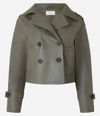 Trench Coat em PU com Abertura Dupla