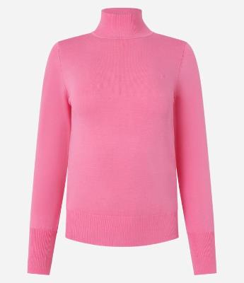 Blusa em Viscose com Gola Alta e Lacinho Bordado