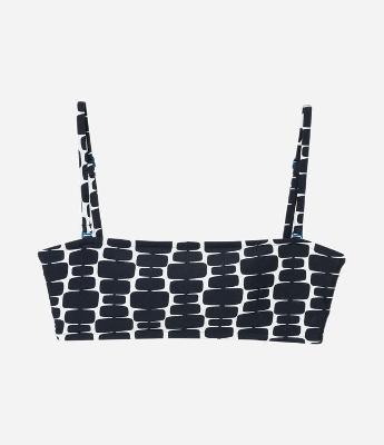 Biquíni Top Bandeau em Microfibra com Estampa Geométrica