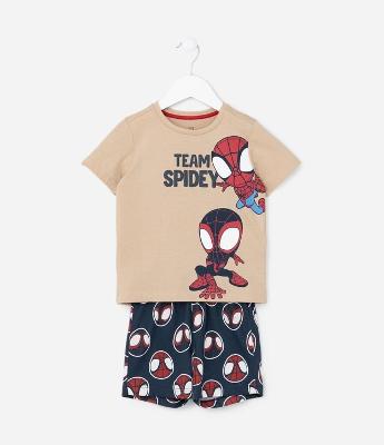 Pijama Curto Intanril com Estampa do Homem Aranha - Tam 2 a 6 anos