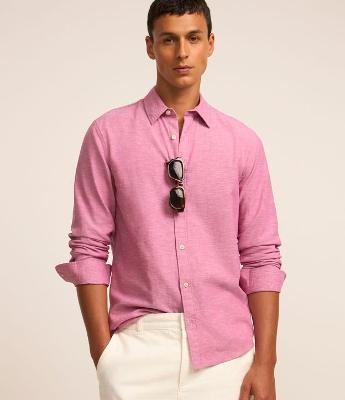 Camisa Básica em Algodão e Linho