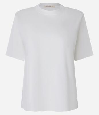 Blusa em Algodão com Gola Redonda
