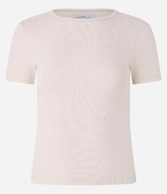 Blusa Básica Ajustada em Ribana com Gola Redonda