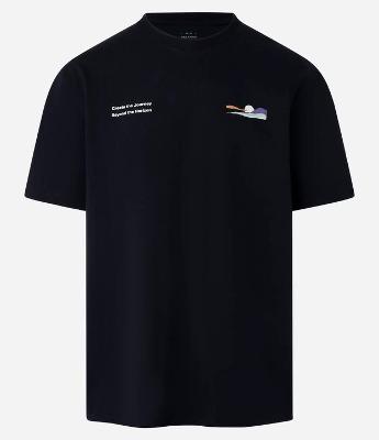 Camiseta Relaxed em Algodão com Estampa de Montanha