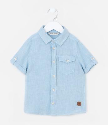 Camisa Infantil em Viscolinho com Bolsinho - Tam 1 a 4 Anos